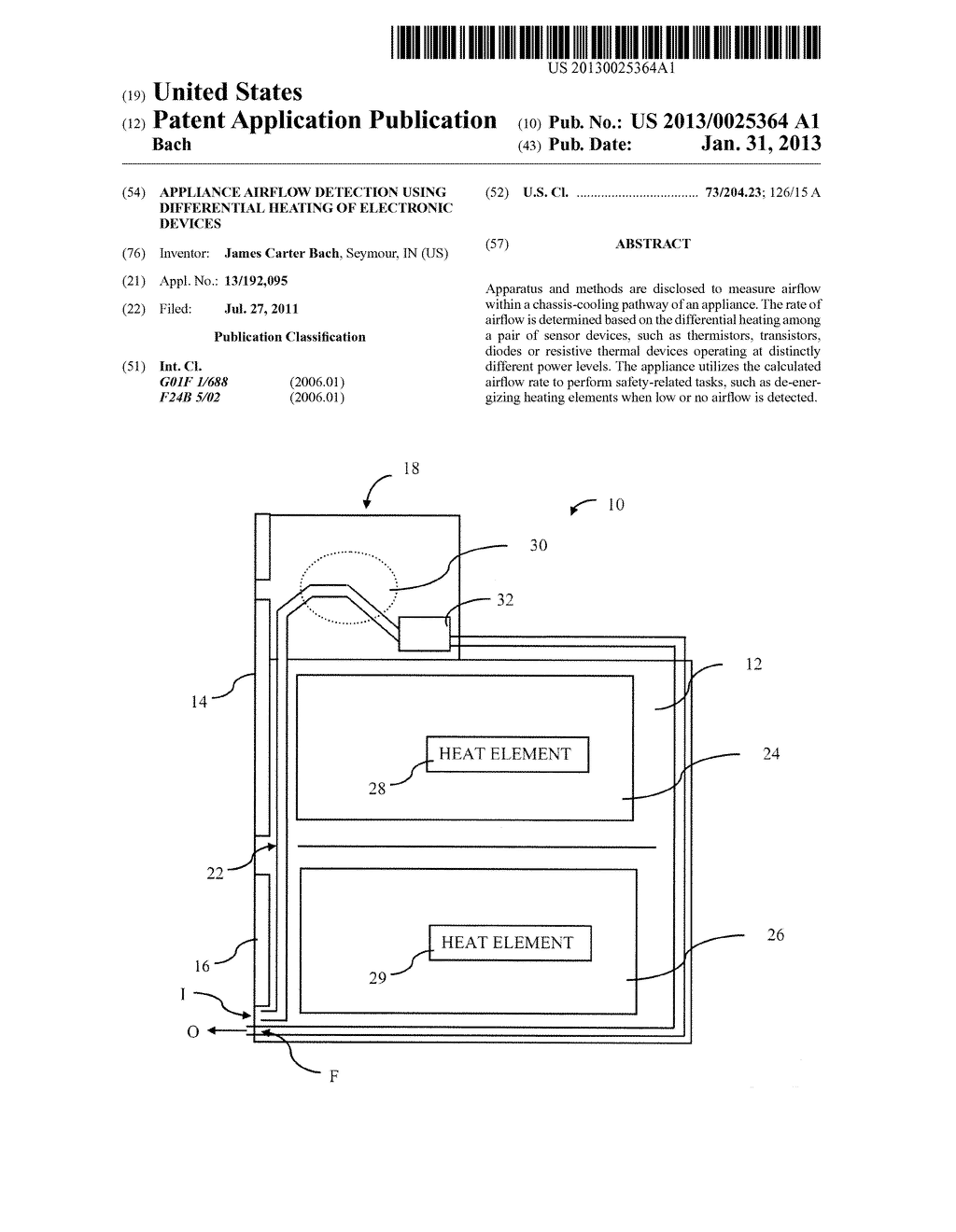 APPLIANCE AIRFLOW DETECTION USING DIFFERENTIAL HEATING OF ELECTRONIC     DEVICES - diagram, schematic, and image 01