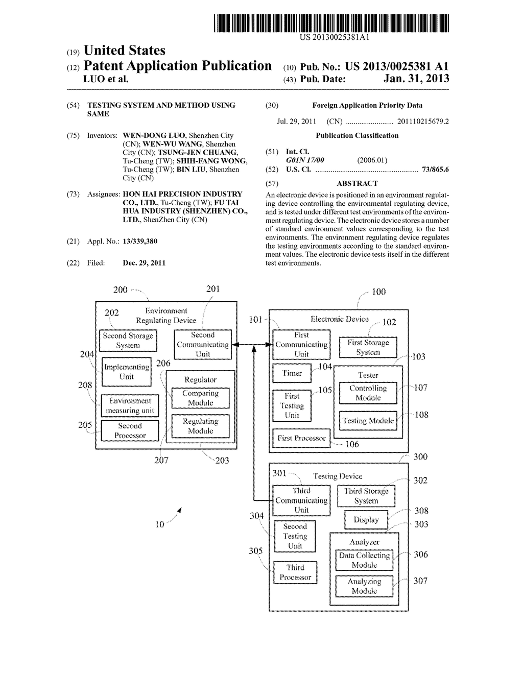 TESTING SYSTEM AND METHOD USING SAME - diagram, schematic, and image 01