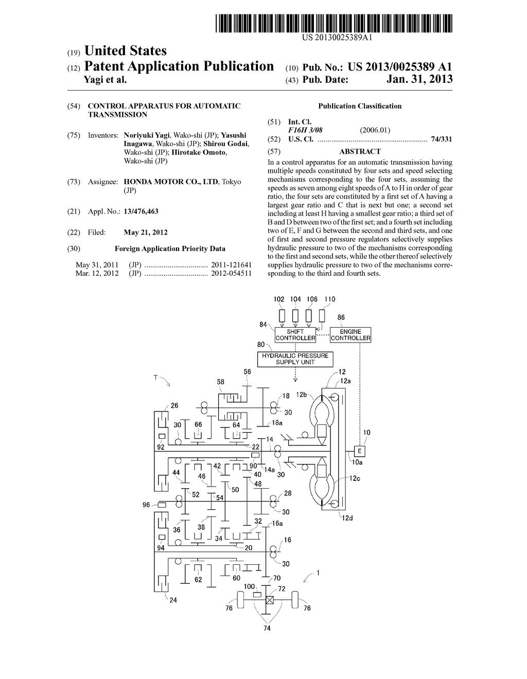 CONTROL APPARATUS FOR AUTOMATIC TRANSMISSION - diagram, schematic, and image 01