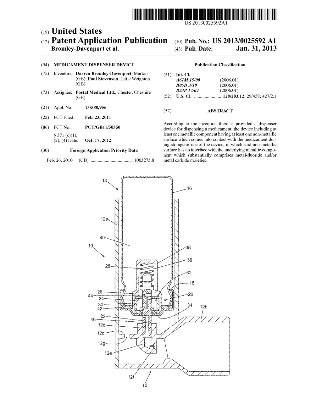 MEDICAMENT DISPENSER DEVICE - diagram, schematic, and image 01