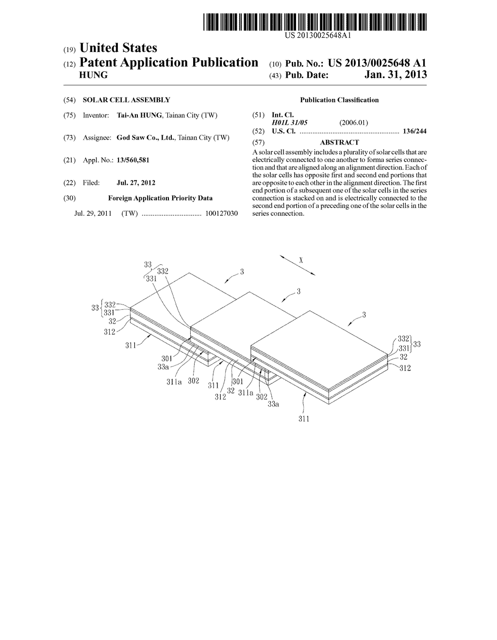 SOLAR CELL ASSEMBLY - diagram, schematic, and image 01