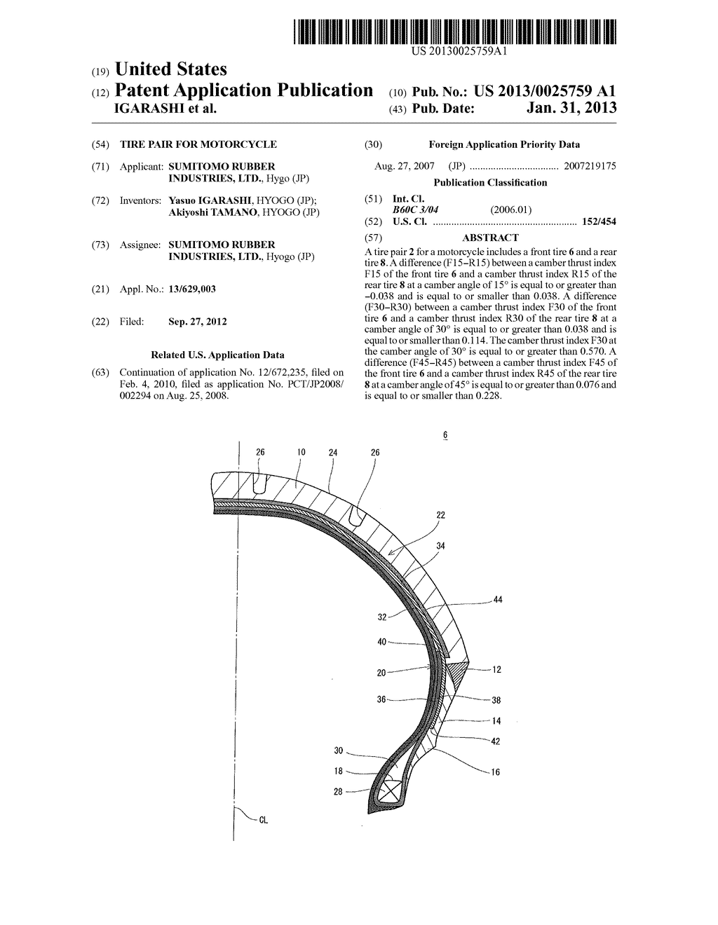 TIRE PAIR FOR MOTORCYCLE - diagram, schematic, and image 01