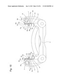 FLOATING DISC BRAKE, METHOD OF ASSEMBLING SAME, AND ASSEMBLIES CONSISTING     OF PAD CLIPS AND RETURN SPRINGS diagram and image