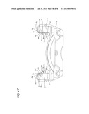 FLOATING DISC BRAKE, METHOD OF ASSEMBLING SAME, AND ASSEMBLIES CONSISTING     OF PAD CLIPS AND RETURN SPRINGS diagram and image