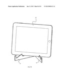 FOLDABLE BRACKET FOR EMPLACING A TABLET PERSONAL COMPUTER AND AN AUDIO     DEVICE diagram and image