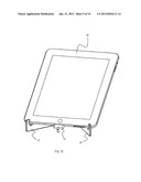 FOLDABLE BRACKET FOR EMPLACING A TABLET PERSONAL COMPUTER AND AN AUDIO     DEVICE diagram and image