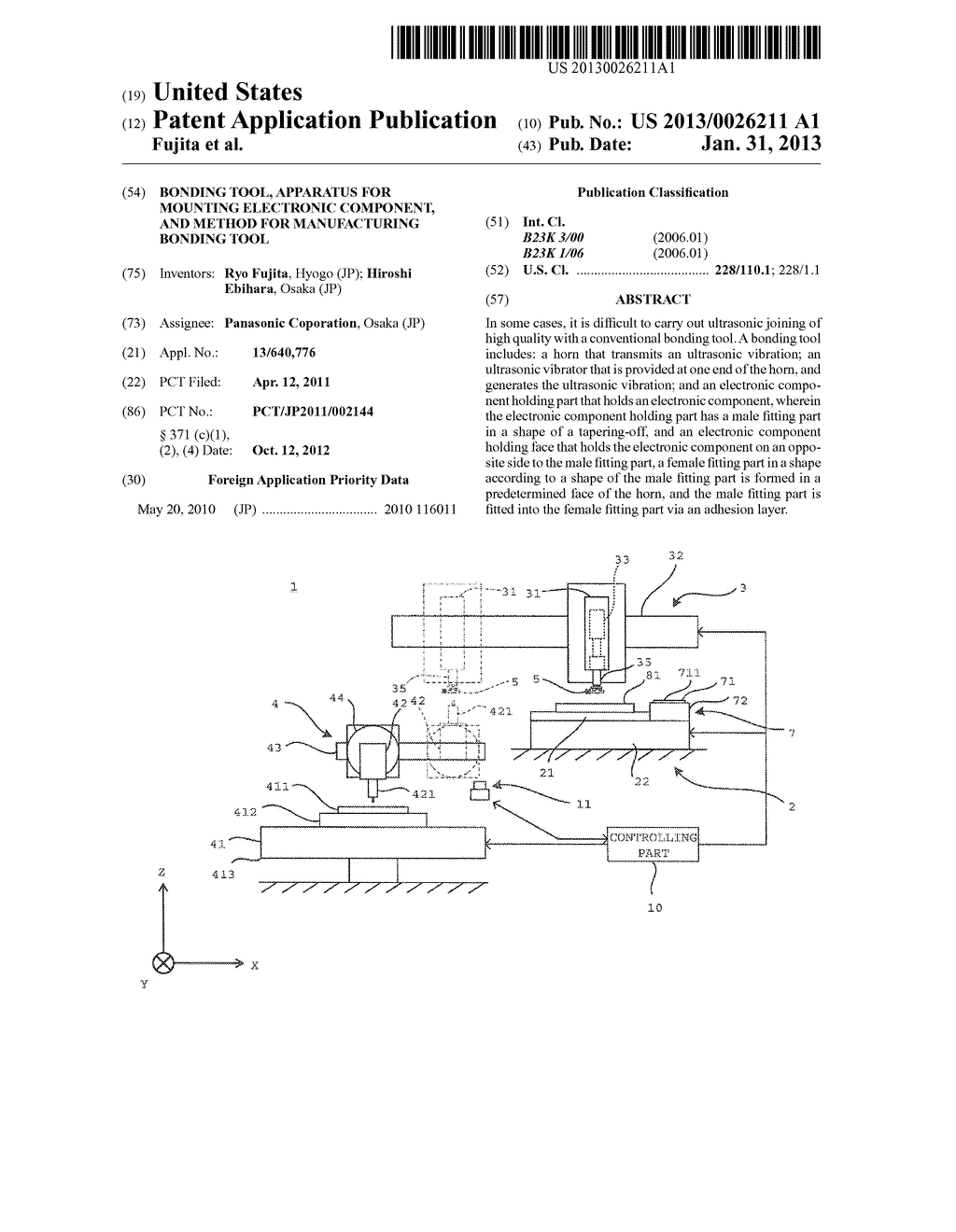 BONDING TOOL, APPARATUS FOR MOUNTING ELECTRONIC COMPONENT, AND METHOD FOR     MANUFACTURING BONDING TOOL - diagram, schematic, and image 01