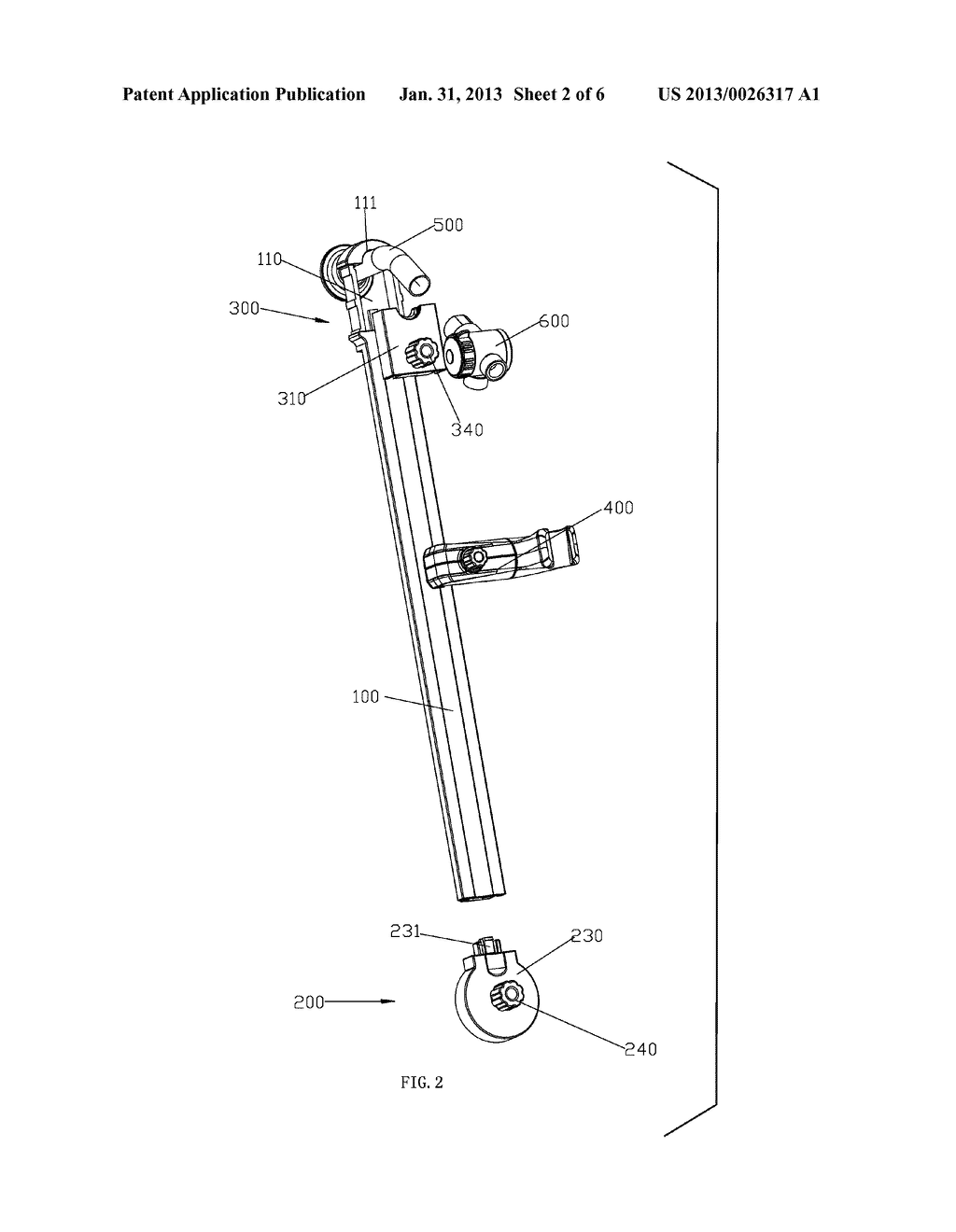 LIFTING ROD DEVICE OF SHOWER - diagram, schematic, and image 03