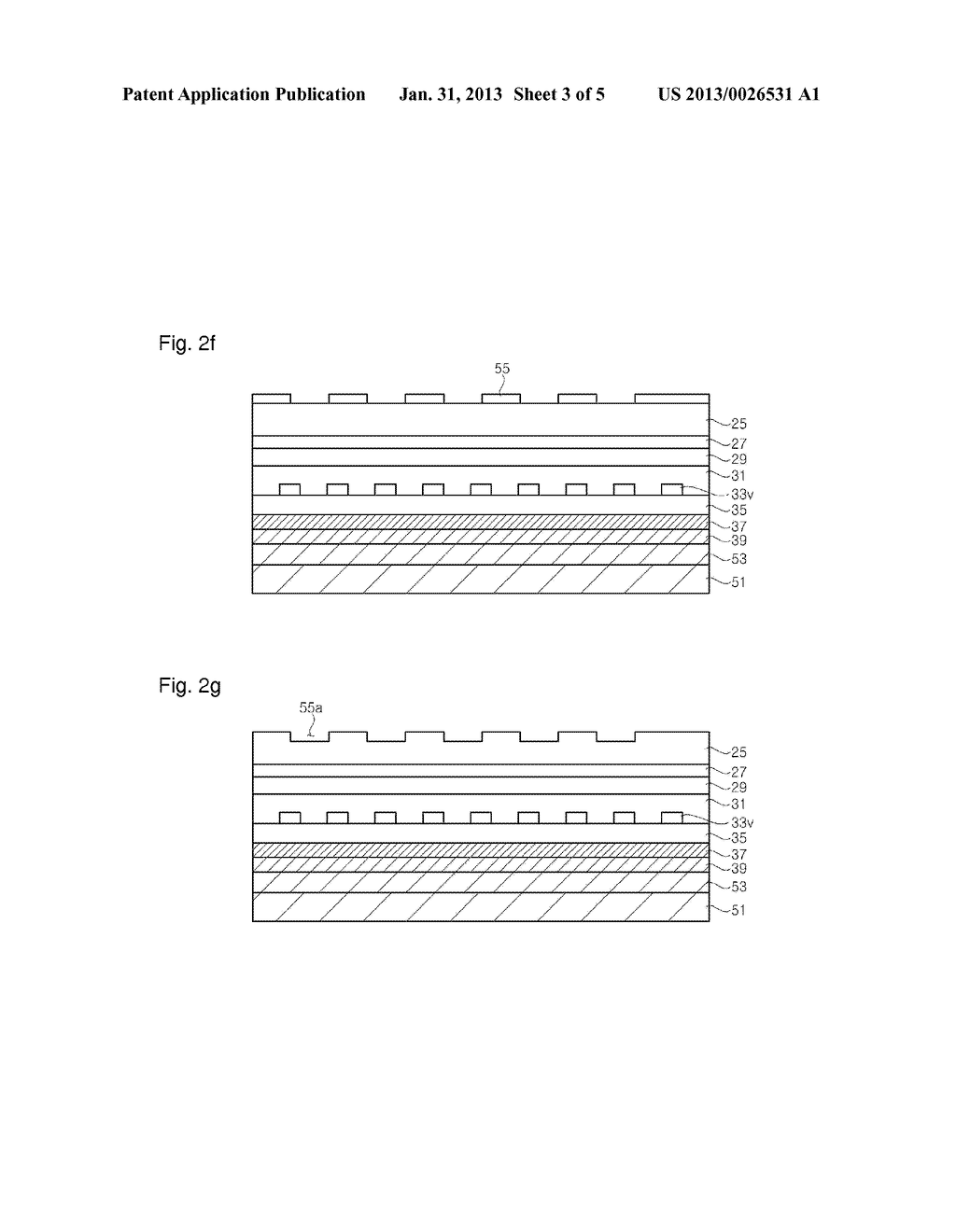 NON-POLAR LIGHT EMITTING DIODE HAVING PHOTONIC CRYSTAL STRUCTURE AND     METHOD OF FABRICATING THE SAME - diagram, schematic, and image 04