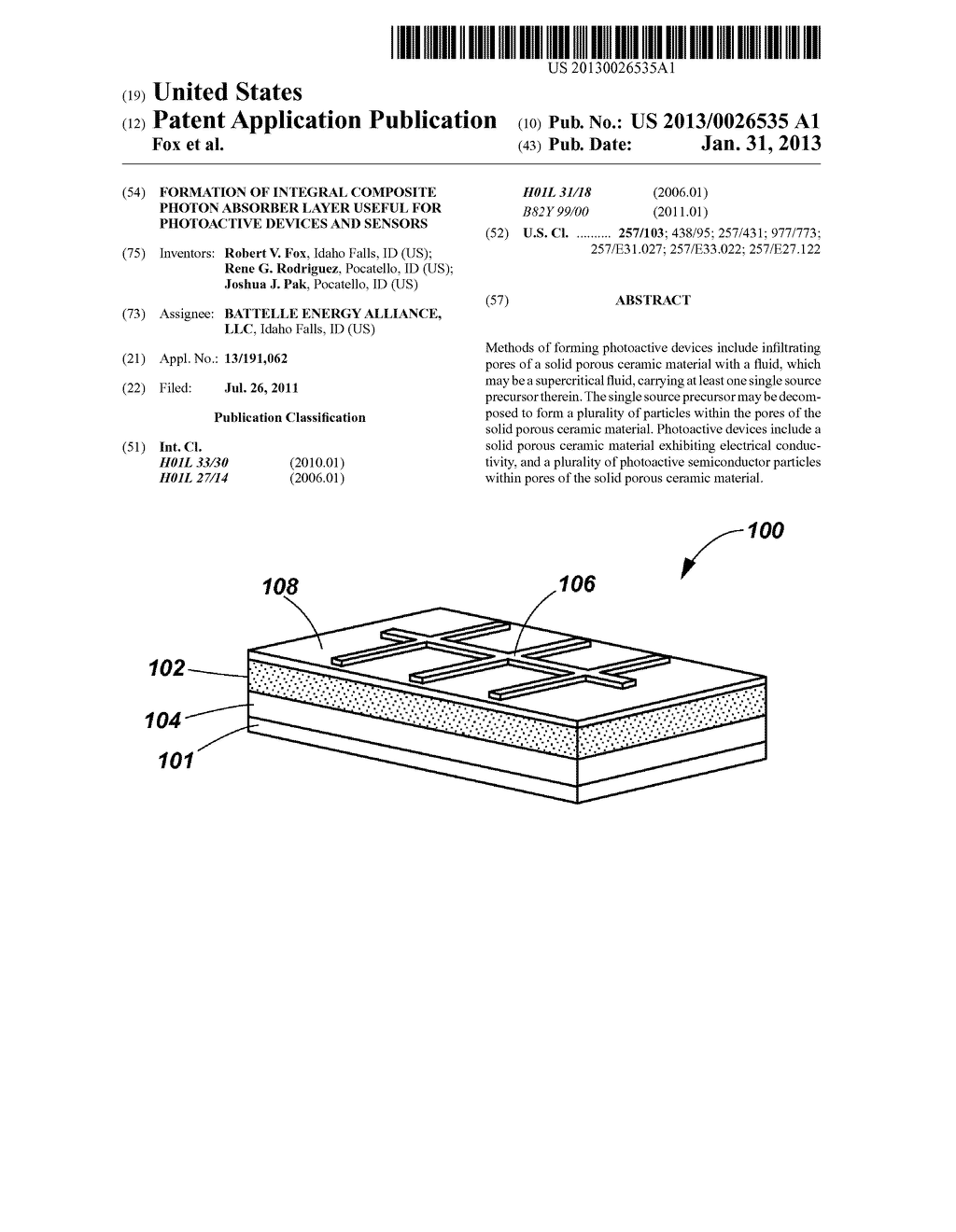 FORMATION OF INTEGRAL COMPOSITE PHOTON ABSORBER LAYER USEFUL FOR     PHOTOACTIVE DEVICES AND SENSORS - diagram, schematic, and image 01