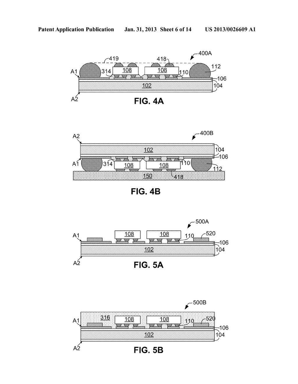 PACKAGE ASSEMBLY INCLUDING A SEMICONDUCTOR SUBSTRATE WITH STRESS RELIEF     STRUCTURE - diagram, schematic, and image 07