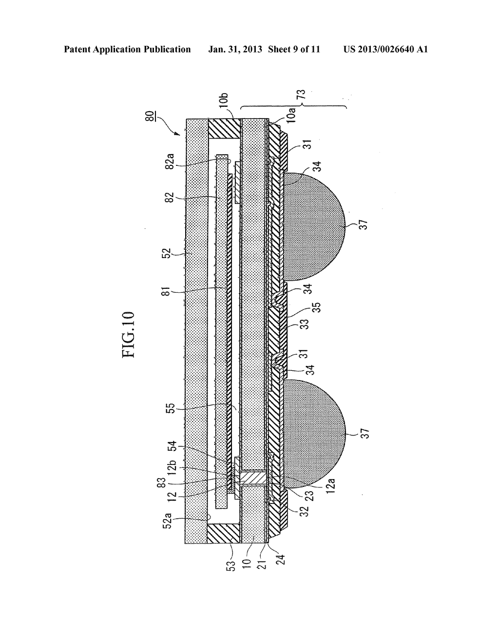 SEMICONDUCTOR DEVICE, MANUFACTURING METHOD FOR SEMICONDUCTOR DEVICE,     ELECTRONIC COMPONENT, CIRCUIT SUBSTRATE, AND ELECTRONIC APPARATUS - diagram, schematic, and image 10