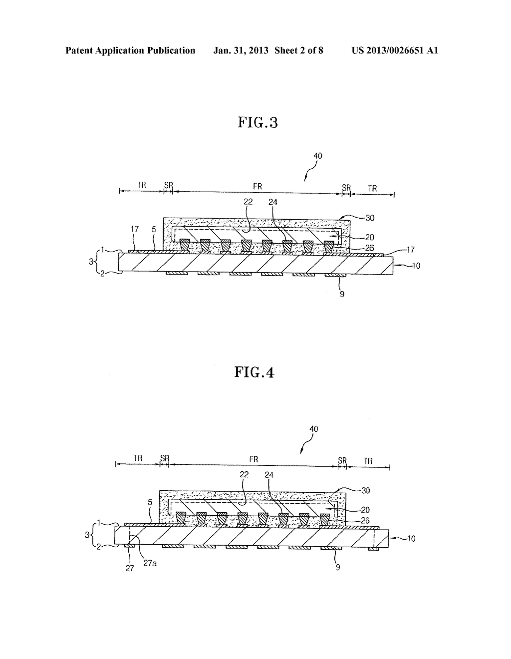 SEMICONDUCTOR PACKAGE AND STACKED SEMICONDUCTOR PACKAGE HAVING THE SAME - diagram, schematic, and image 03