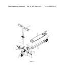 SCOOTER WITH FOLDING DEVICE AND FOLDING DEVICE diagram and image