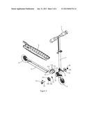 SCOOTER WITH FOLDING DEVICE AND FOLDING DEVICE diagram and image