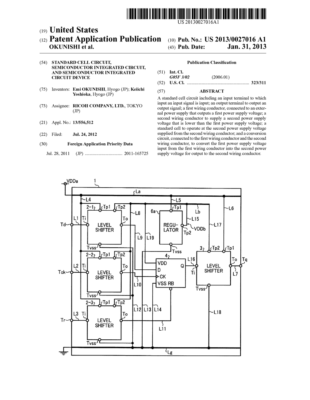 STANDARD CELL CIRCUIT, SEMICONDUCTOR INTEGRATED CIRCUIT, AND SEMICONDUCTOR     INTEGRATED CIRCUIT DEVICE - diagram, schematic, and image 01