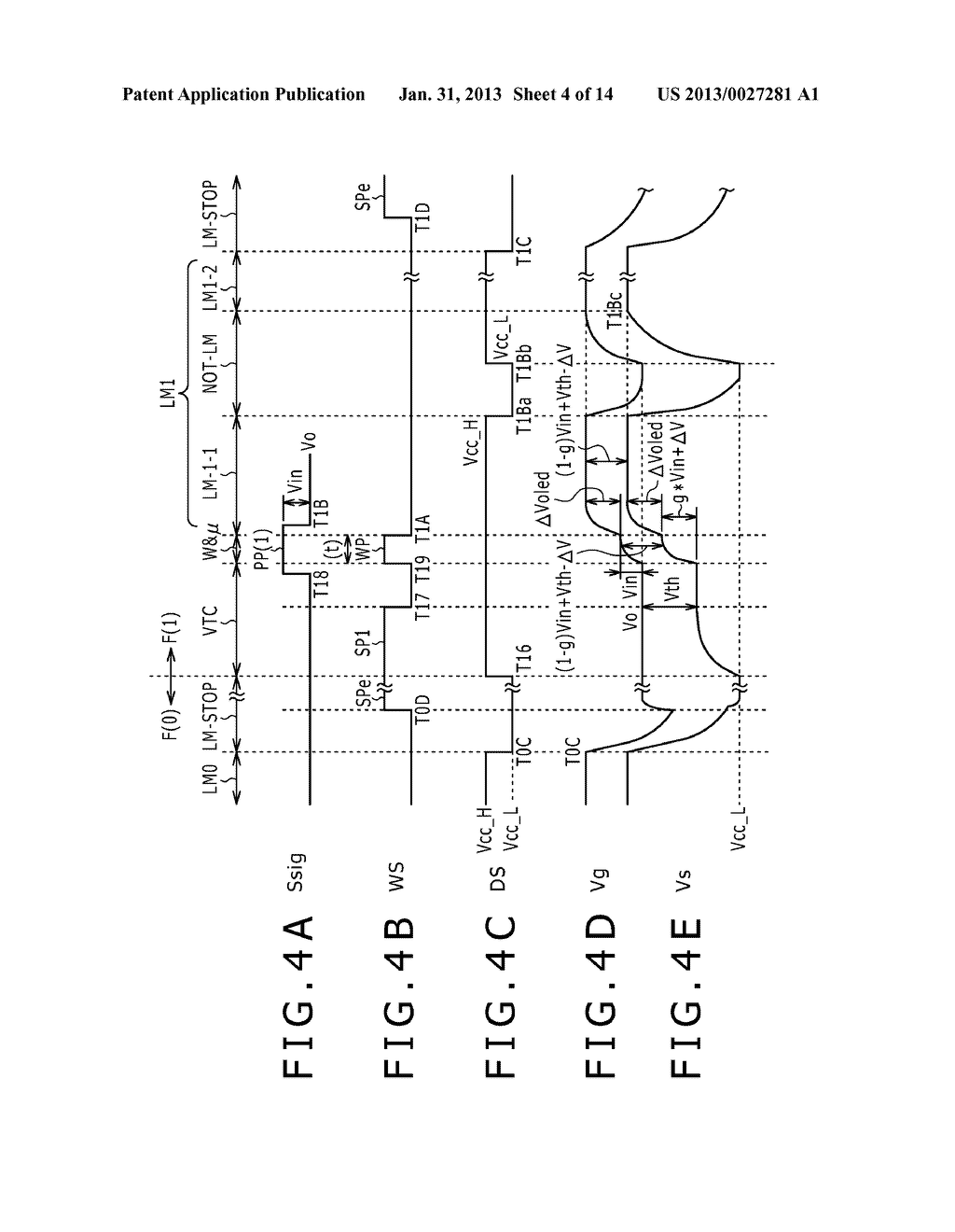 SELF-LUMINOUS DISPLAY DEVICE AND DRIVING METHOD OF THE SAME INCLUDING A     LIGHT EMISSION INTERRUPTION PERIOD DURING A LIGHT EMISSIN ENABLED PERIOD - diagram, schematic, and image 05