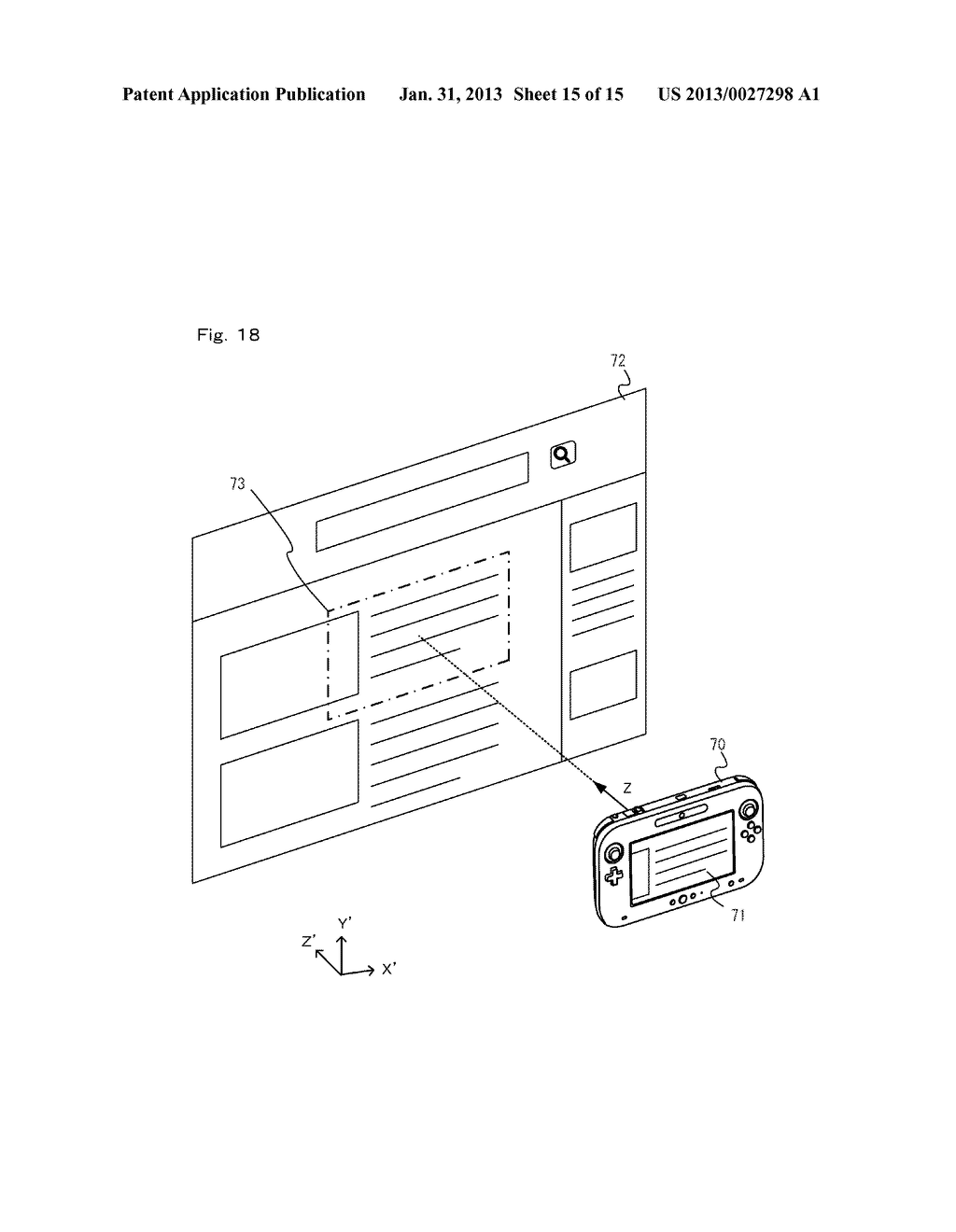 POINTING SYSTEM, INFORMATION PROCESSING SYSTEM, METHOD FOR SETTING     COORDINATE SYSTEM, ETC., INFORMATION PROCESSING DEVICE, AND STORAGE     MEDIUM STORING INFORMATION PROCESSING PROGRAM - diagram, schematic, and image 16