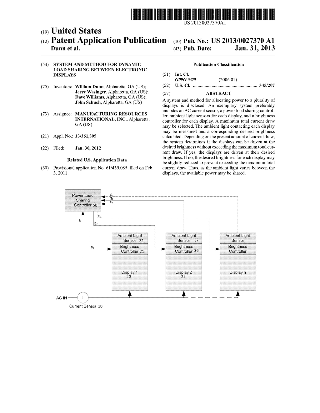 SYSTEM AND METHOD FOR DYNAMIC LOAD SHARING BETWEEN ELECTRONIC DISPLAYS - diagram, schematic, and image 01