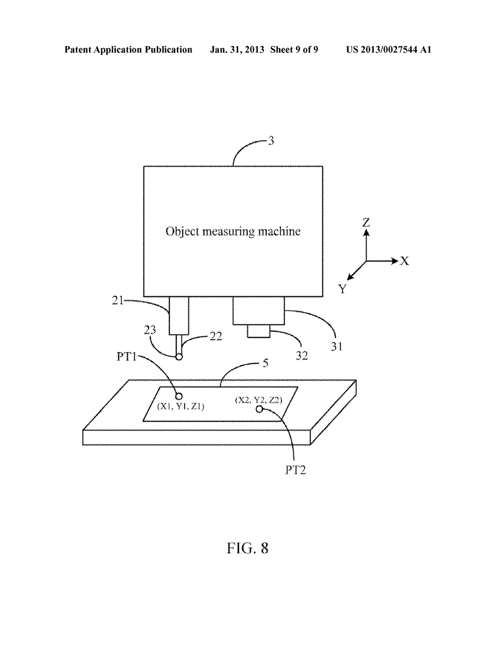 ELECTRONIC DEVICE AND METHOD FOR REGULATING COORDINATES OF PROBE     MEASUREMENT SYSTEM - diagram, schematic, and image 10