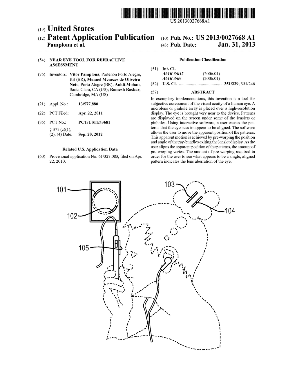 Near Eye Tool for Refractive Assessment - diagram, schematic, and image 01