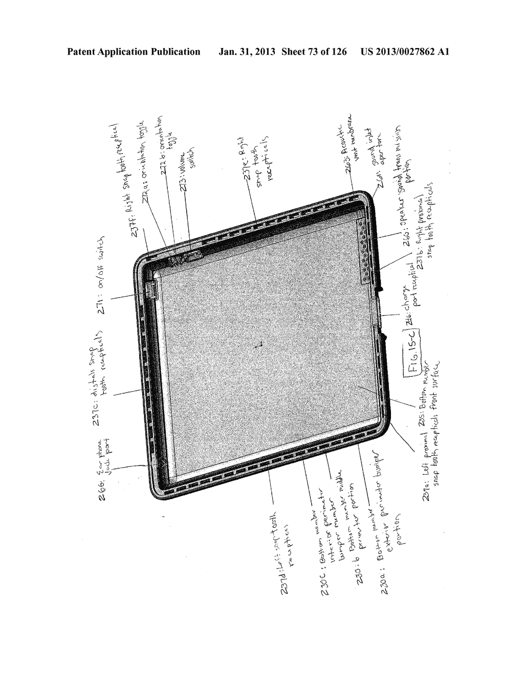 HOUSING FOR ENCASING A TABLET COMPUTER - diagram, schematic, and image 74