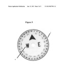 METHOD OF ILLUMINATING A MAGNETIC COMPASS OR OTHER TYPE OF INDICIA IN LOW     LIGHT SITUATIONS USING PHOTOLUMINESCENT MATERIALS diagram and image