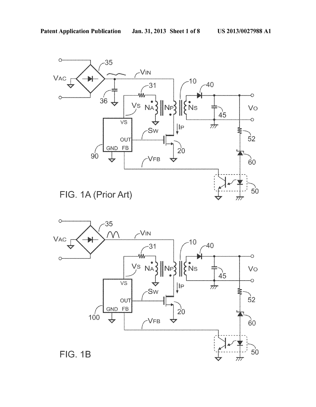 SWITCHING CONTROLLER FOR FLYBACK POWER CONVERTERS WITHOUT INPUT CAPACITOR - diagram, schematic, and image 02