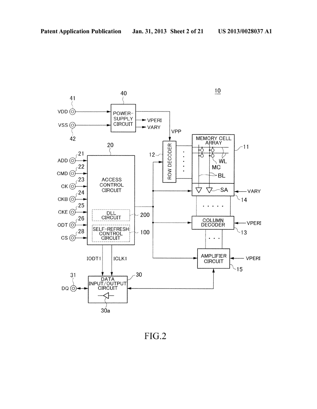 INFORMATION PROCESSING SYSTEM INCLUDING SEMICONDUCTOR DEVICE HAVING     SELF-REFRESH MODE - diagram, schematic, and image 03