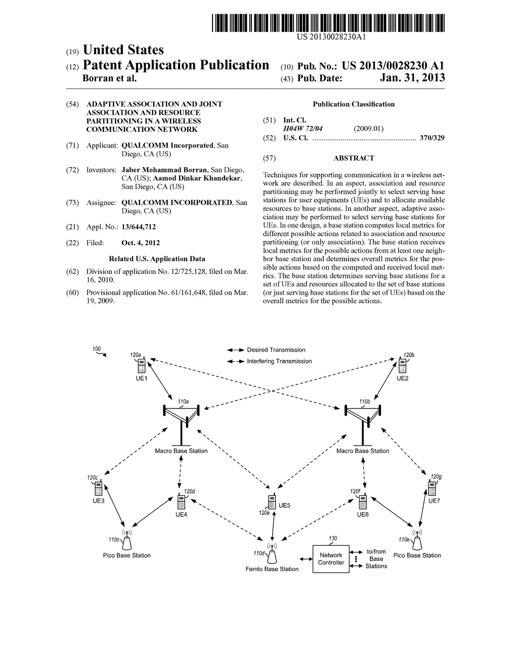 ADAPTIVE ASSOCIATION AND JOINT ASSOCIATION AND RESOURCE PARTITIONING IN A     WIRELESS COMMUNICATION NETWORK - diagram, schematic, and image 01