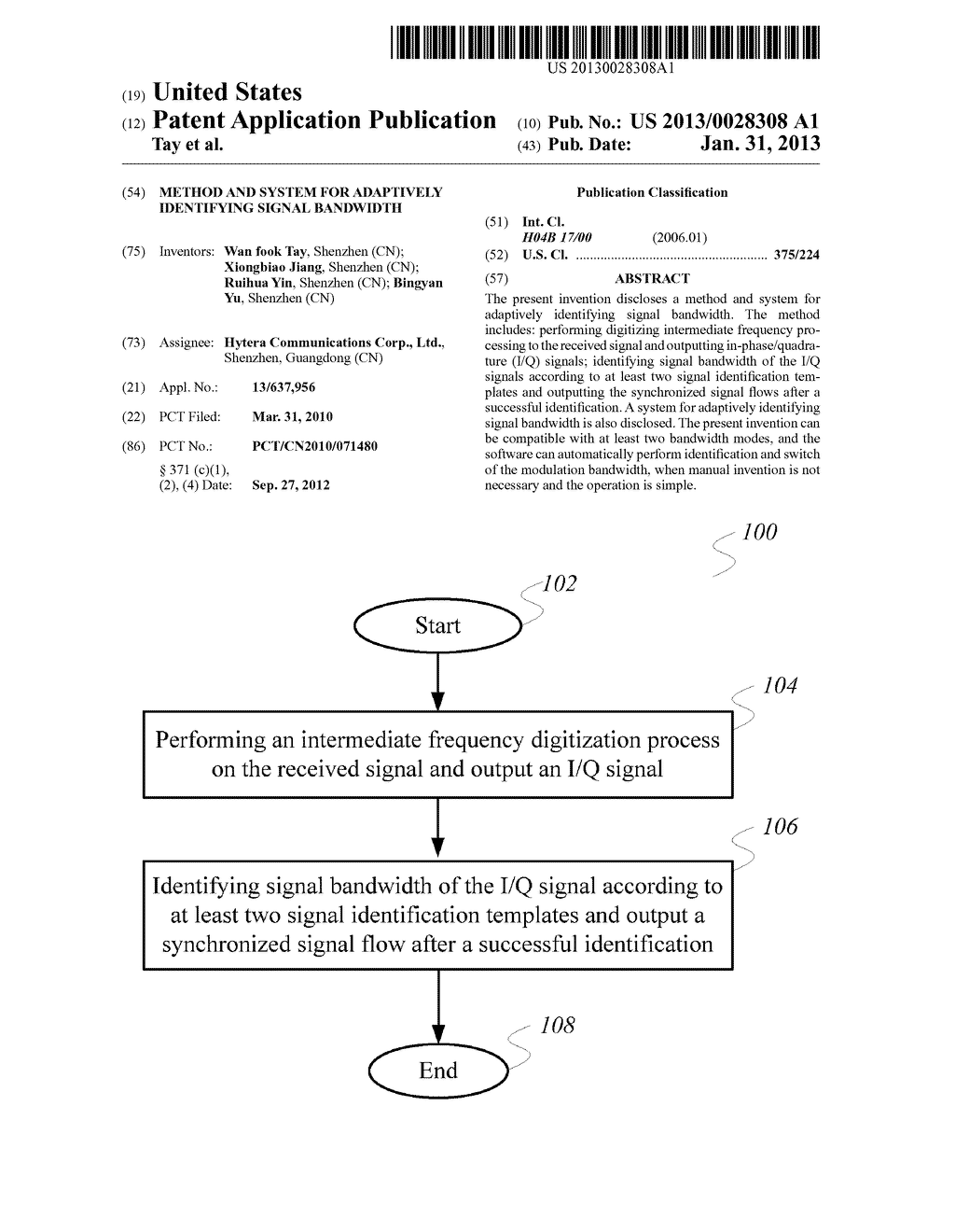 METHOD AND SYSTEM FOR ADAPTIVELY IDENTIFYING SIGNAL BANDWIDTH - diagram, schematic, and image 01