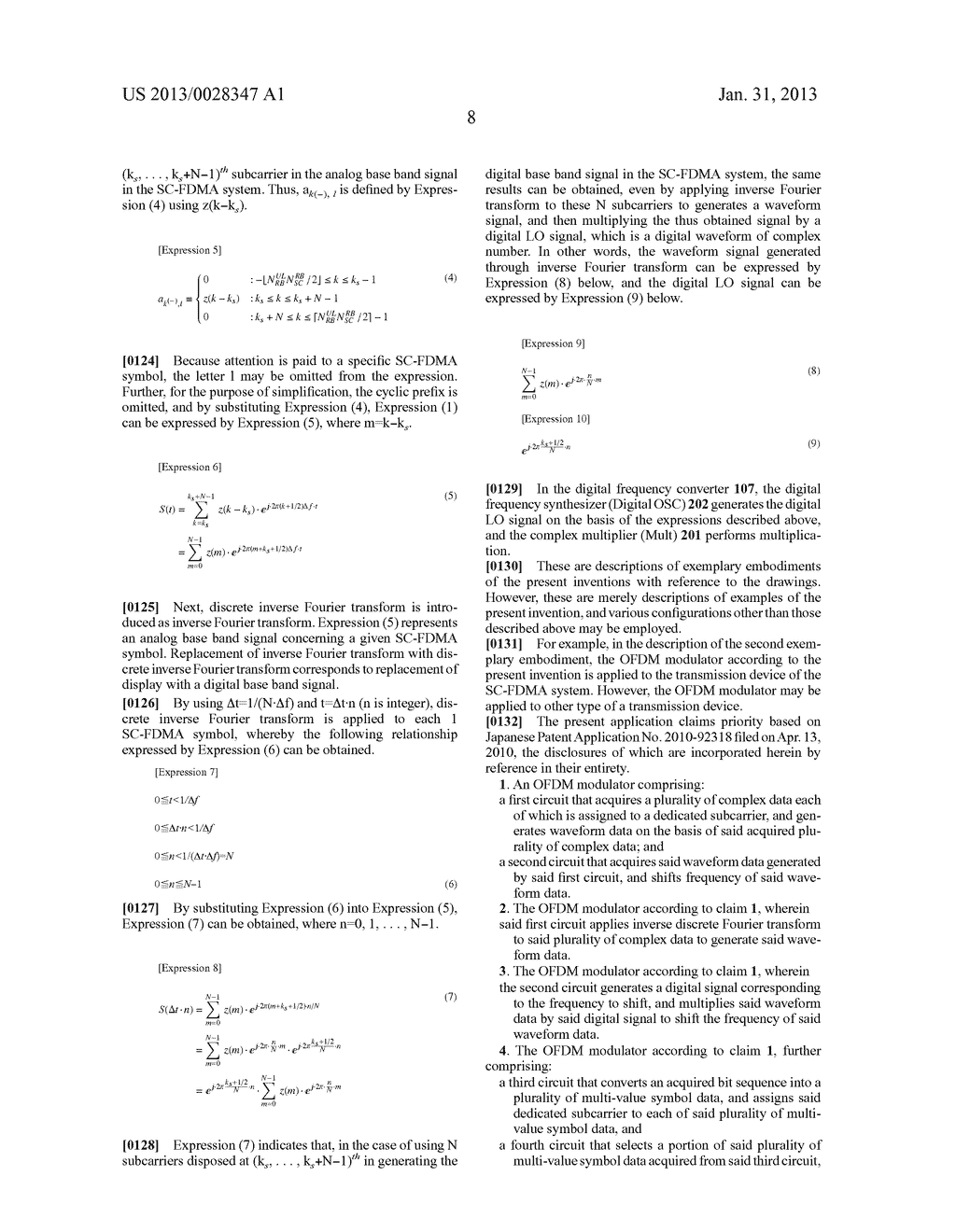 OFDM MODULATOR, OFDM TRANSMISSION DEVICE, AND OFDM MODULATION METHOD - diagram, schematic, and image 15