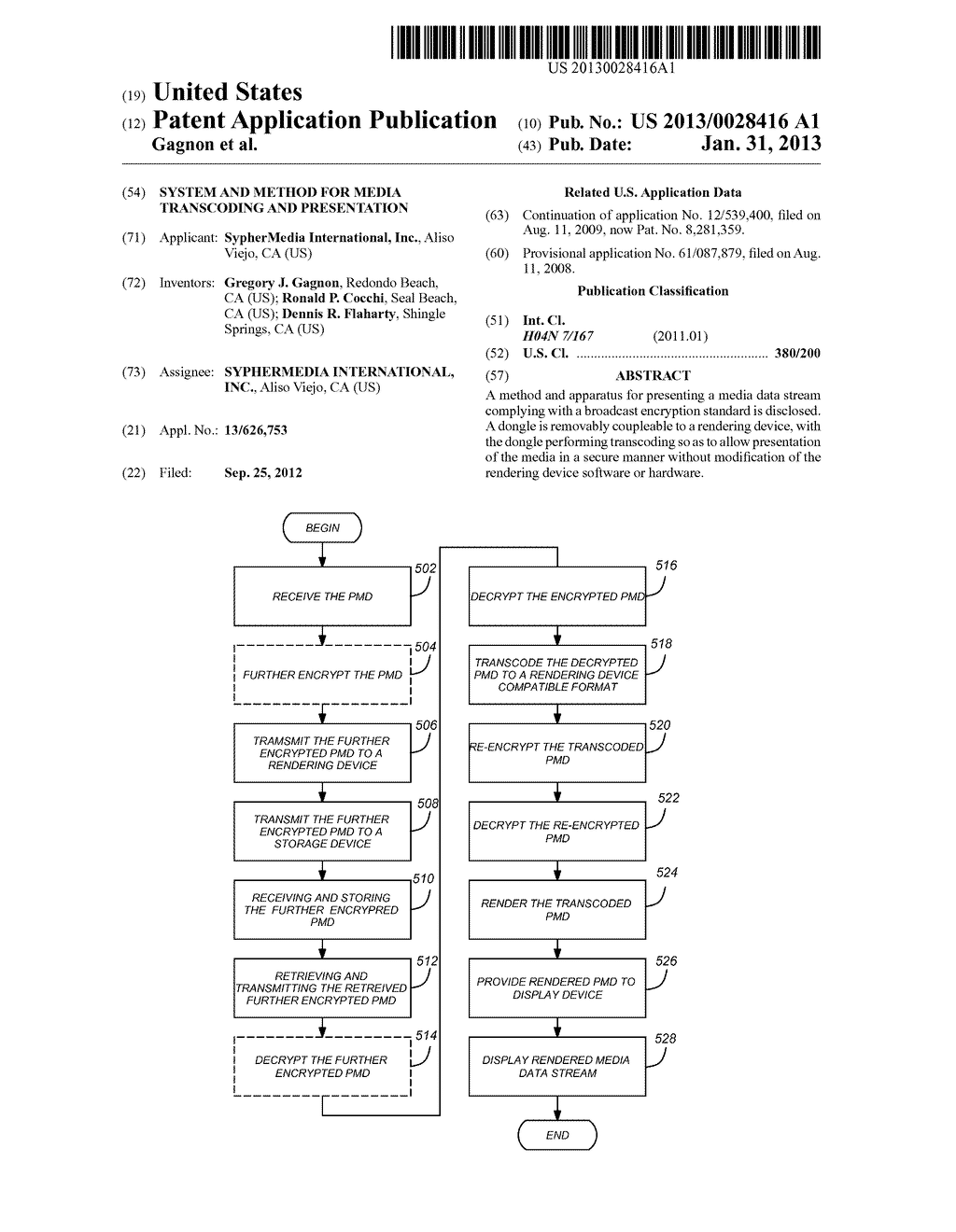 SYSTEM AND METHOD FOR MEDIA TRANSCODING AND PRESENTATION - diagram, schematic, and image 01