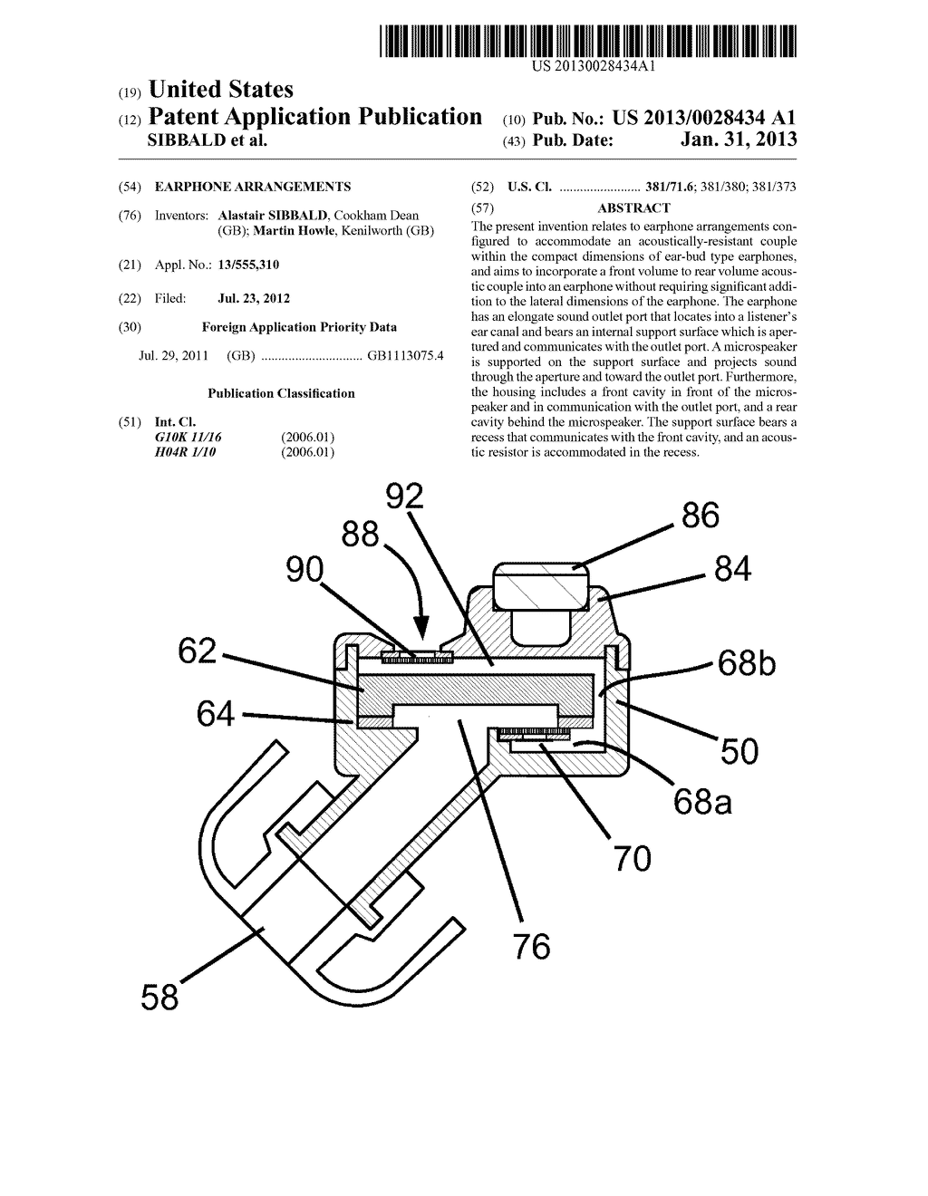 EARPHONE ARRANGEMENTS - diagram, schematic, and image 01