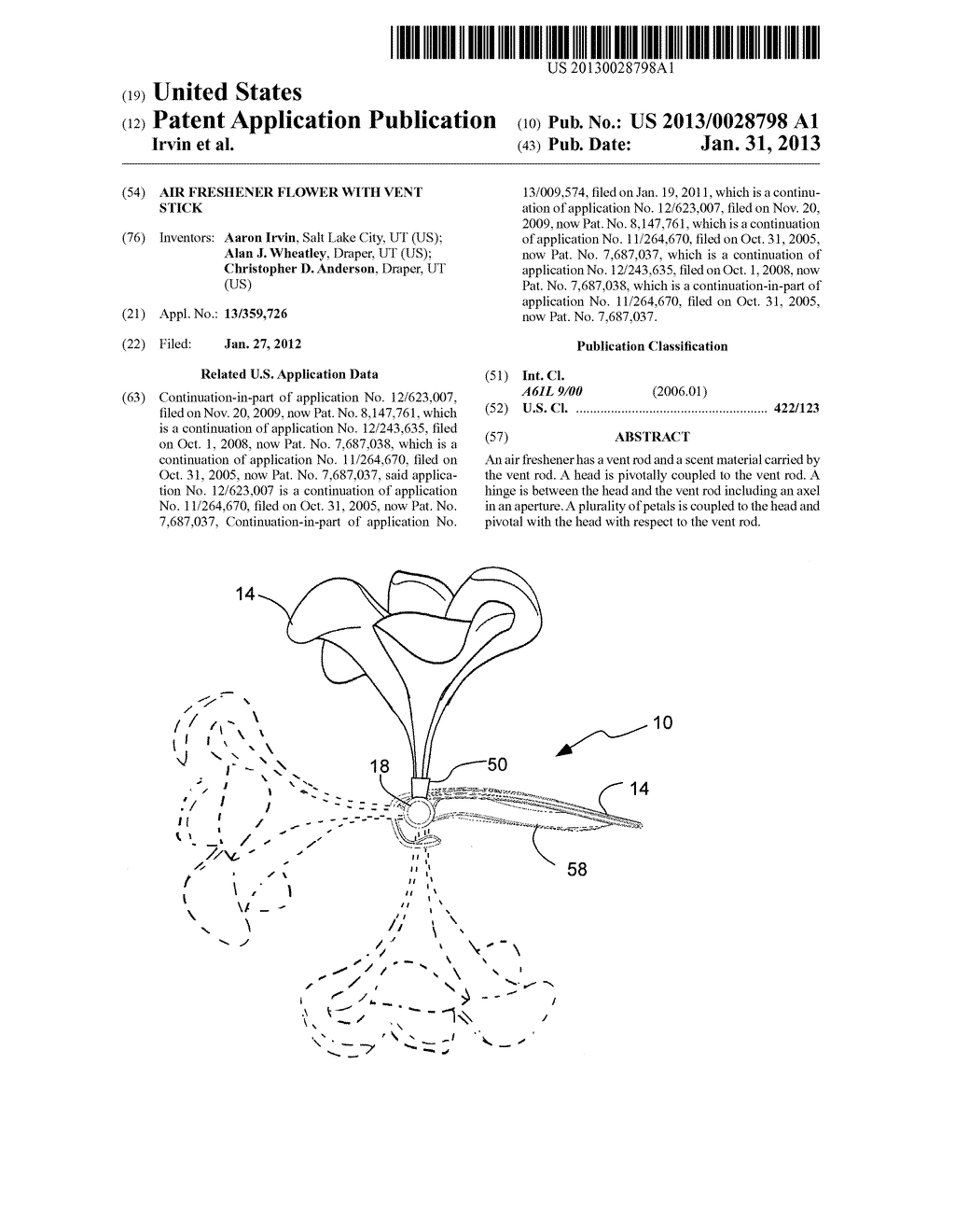 AIR FRESHENER FLOWER WITH VENT STICK - diagram, schematic, and image 01