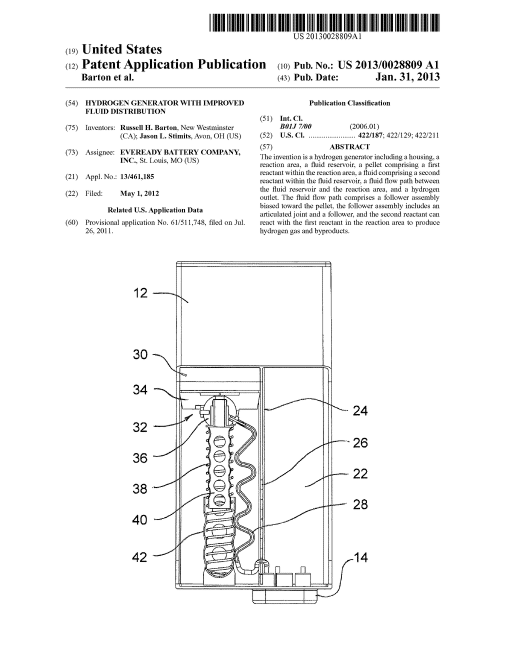 Hydrogen Generator with Improved Fluid Distribution - diagram, schematic, and image 01