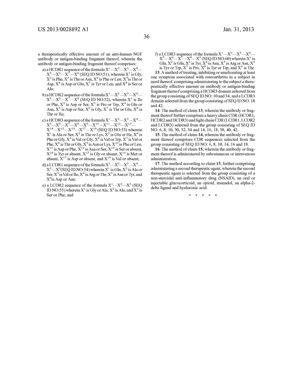 METHOD OF TREATING OSTEOARTHRITIS WITH AN ANTIBODY TO NGF - diagram, schematic, and image 38