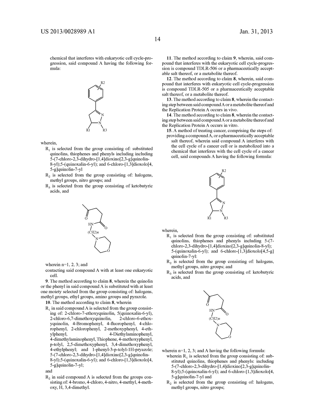 MATERIALS AND METHOD FOR INHIBITING REPLICATION PROTEIN A  AND USES     THEREOF - diagram, schematic, and image 32