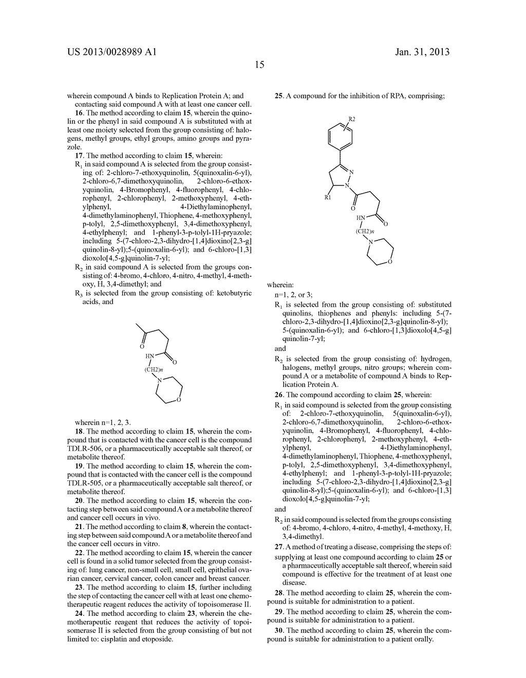 MATERIALS AND METHOD FOR INHIBITING REPLICATION PROTEIN A  AND USES     THEREOF - diagram, schematic, and image 33