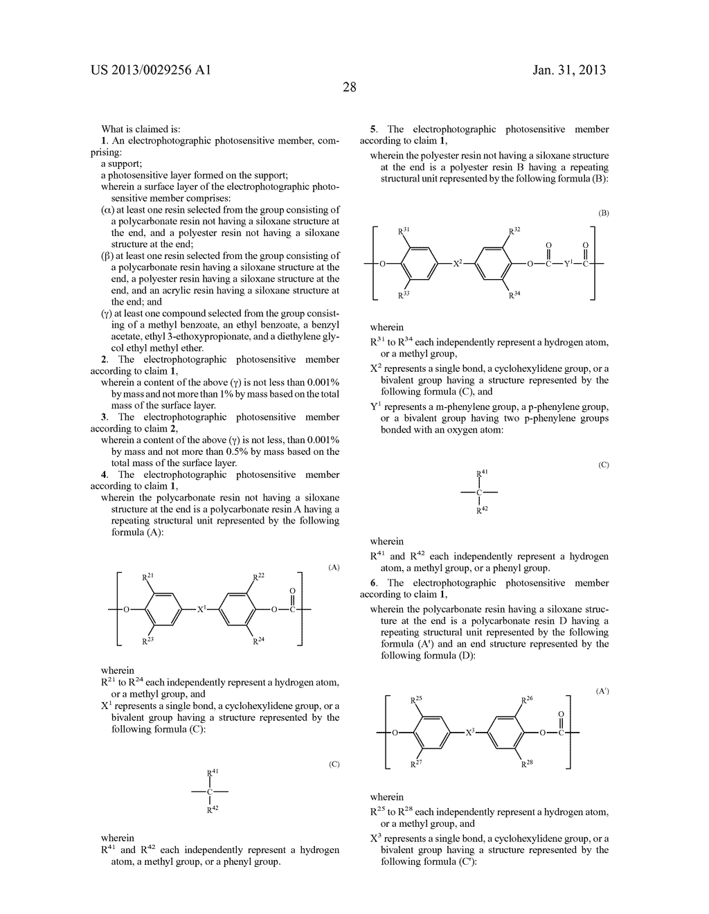 ELECTROPHOTOGRAPHIC PHOTOSENSITIVE MEMBER, PROCESS CARTRIDGE AND     ELECTROPHOTOGRAPHIC APPARATUS - diagram, schematic, and image 30