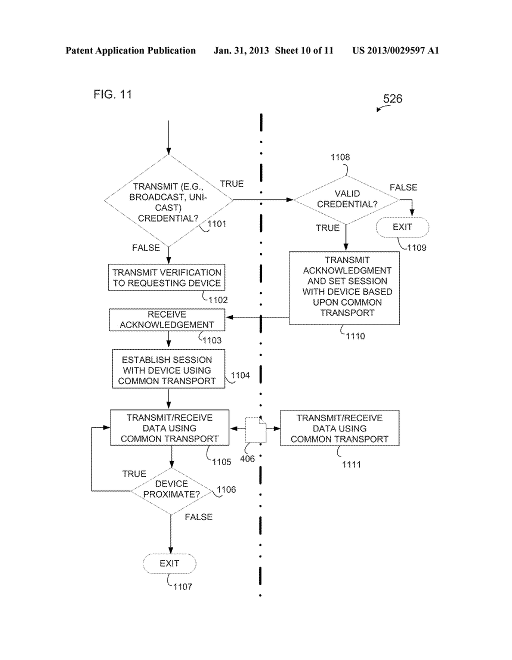 EXCHANGING DATA BASED UPON DEVICE PROXIMITY AND CREDENTIALS - diagram, schematic, and image 11