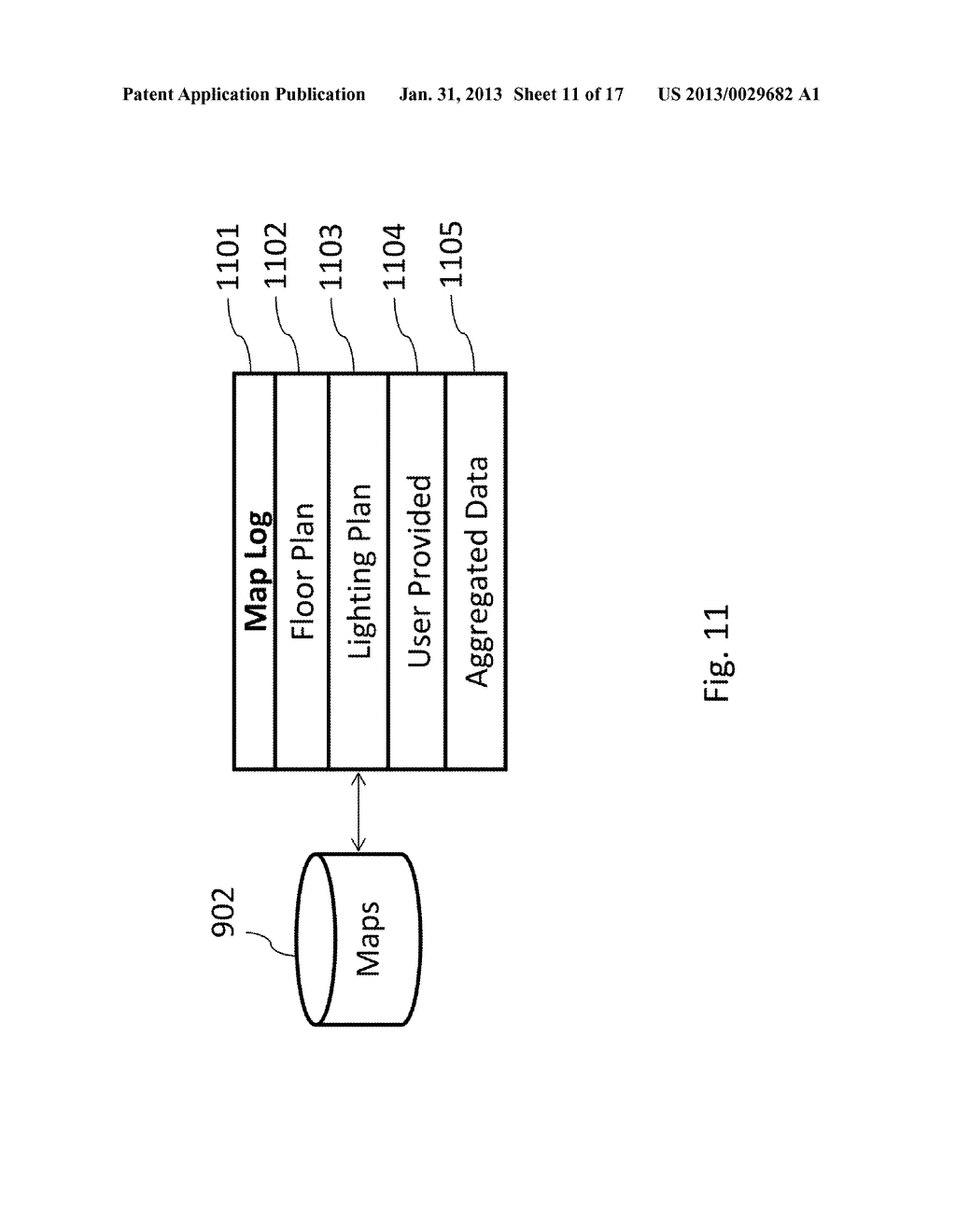 METHOD AND SYSTEM FOR TRACKING AND ANALYZING DATA OBTAINED USING A LIGHT     BASED POSITIONING SYSTEM - diagram, schematic, and image 12