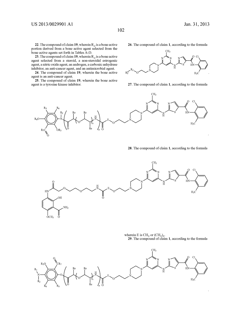 METHODS AND COMPOUNDS FOR THE TARGETED DELIVERY OF AGENTS TO BONE FOR     INTERACTION THEREWITH - diagram, schematic, and image 129