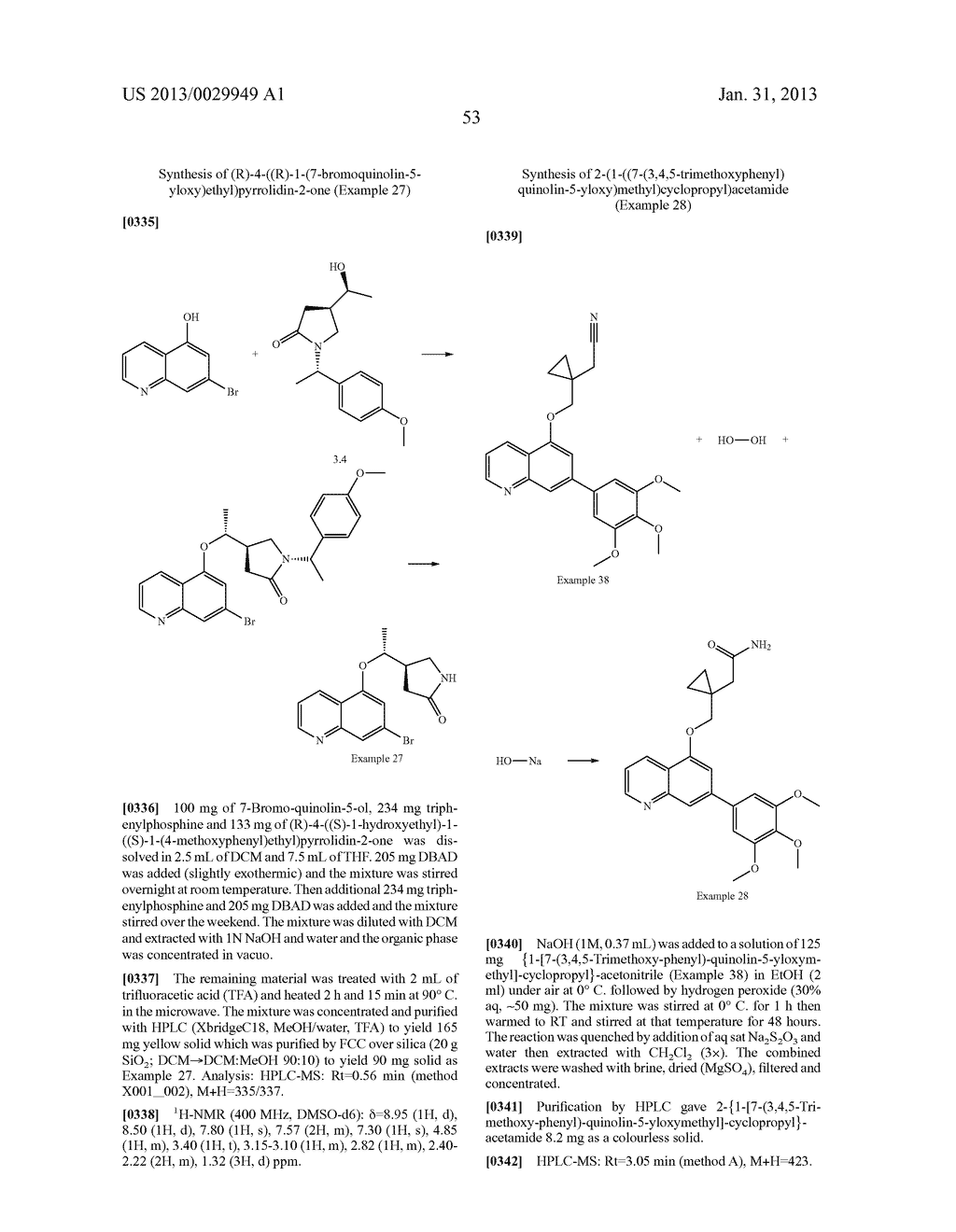 Substituted Quinolines and Their Use As Medicaments - diagram, schematic, and image 54