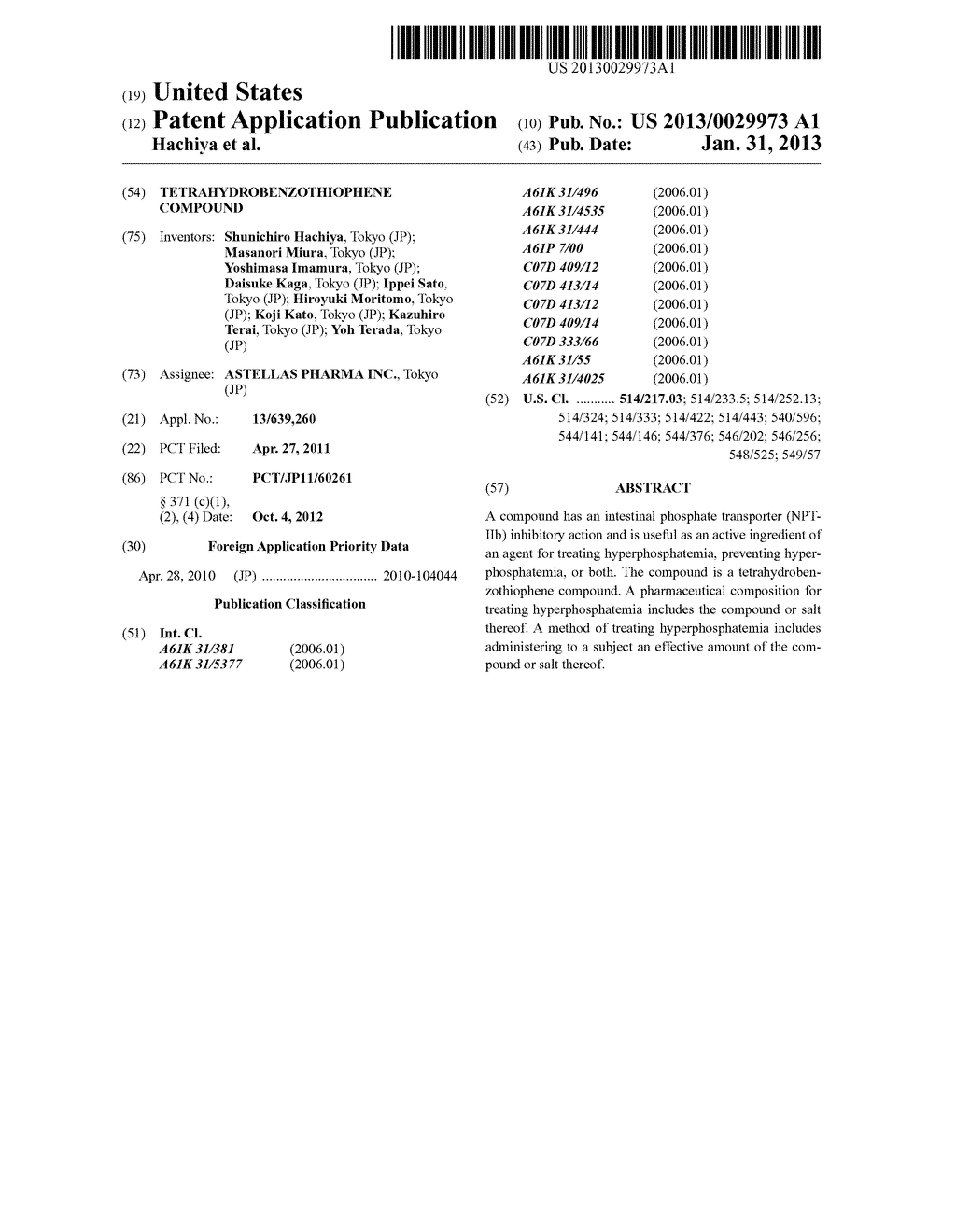 TETRAHYDROBENZOTHIOPHENE COMPOUND - diagram, schematic, and image 01