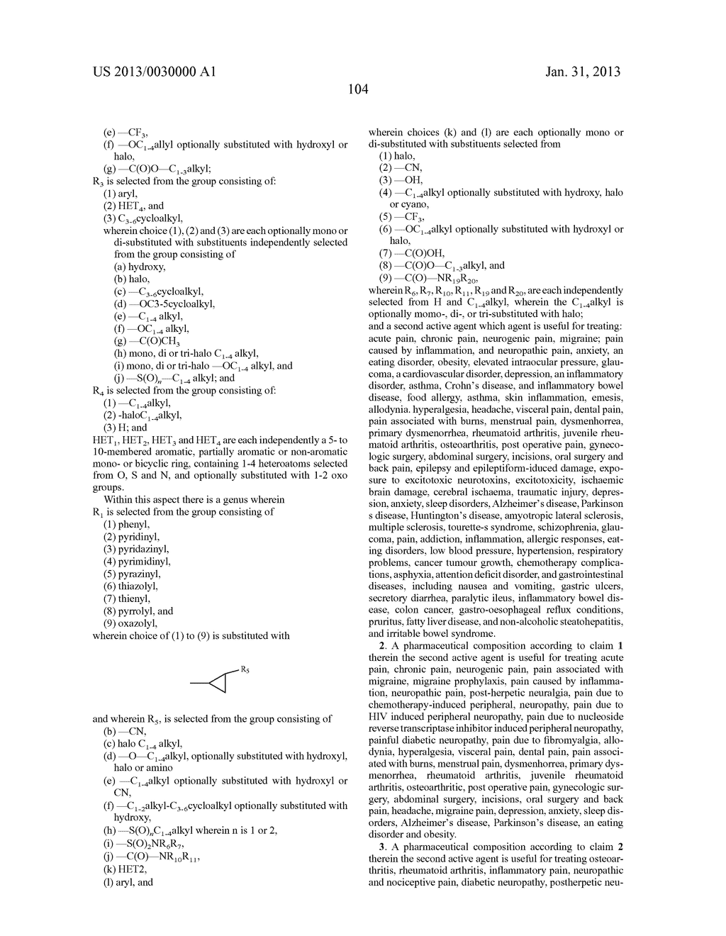 PHARMACEUTICAL COMPOSITIONS FOR THE TREATMENT OF PAIN AND OTHER     INDICATIONS - diagram, schematic, and image 106