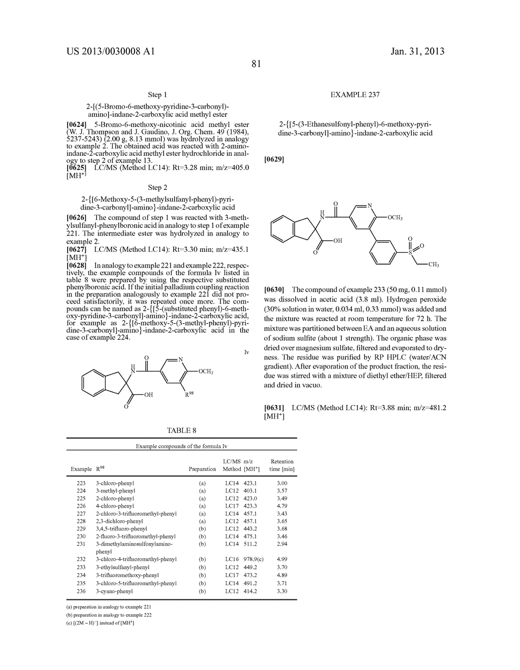 ACYLAMINO-SUBSTITUTED FUSED CYCLOPENTANECARBOXYLIC ACID DERIVATIVES AND     THEIR USE AS PHARMACEUTICALS - diagram, schematic, and image 82