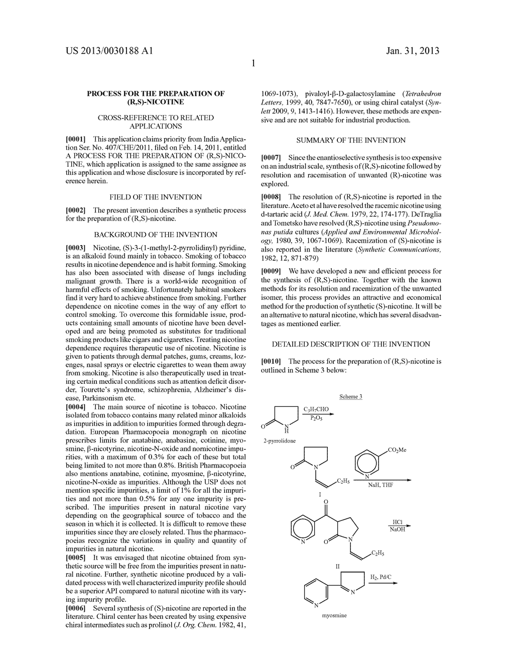 PROCESS FOR THE PREPARATION OF (R,S)-NICOTINE - diagram, schematic, and image 02