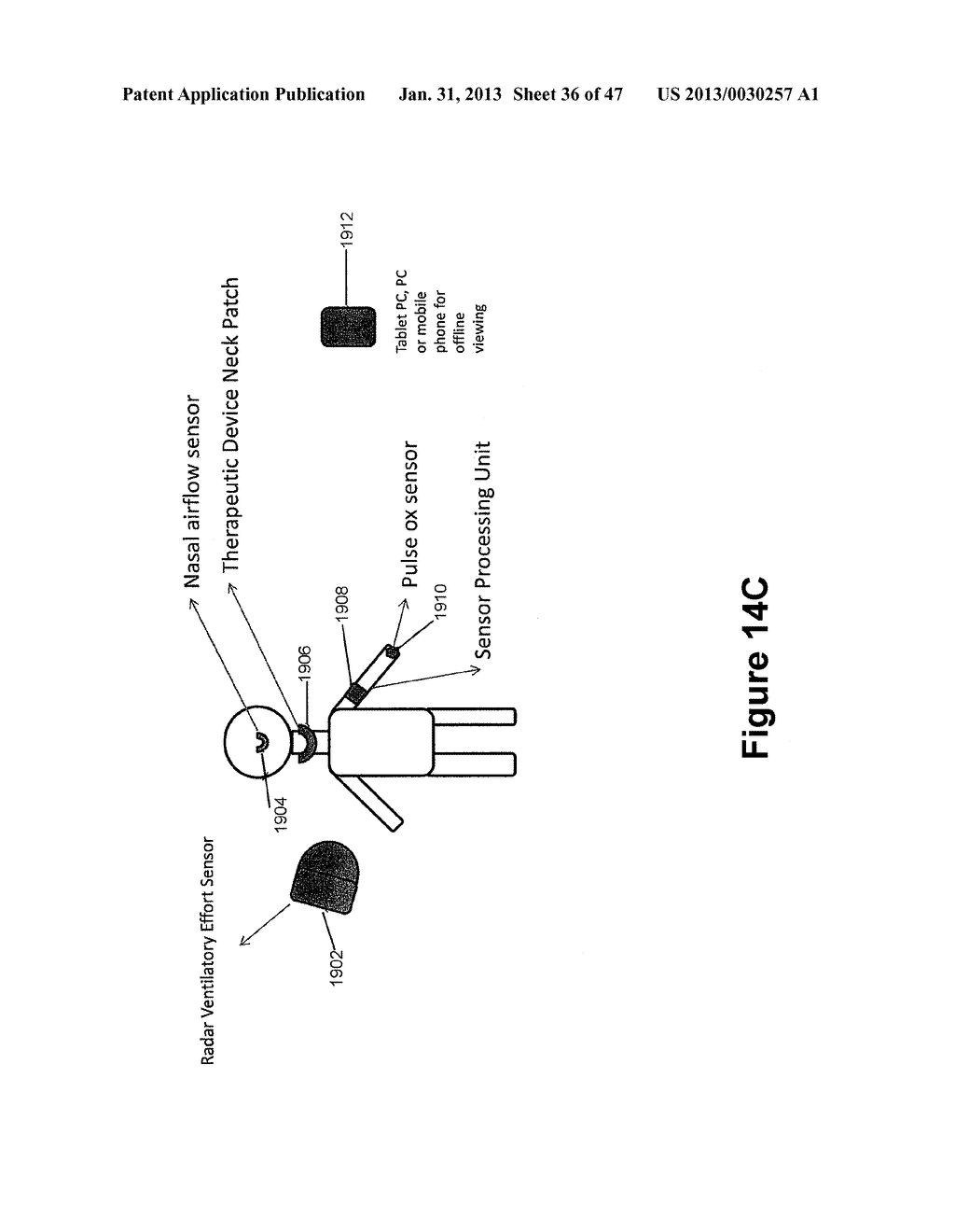 SYSTEMS AND METHODS FOR NON-CONTACT MULTIPARAMETER VITAL SIGNS MONITORING,     APNEA THERAPY, APNEA DIAGNOSIS, AND SNORE THERAPY - diagram, schematic, and image 37