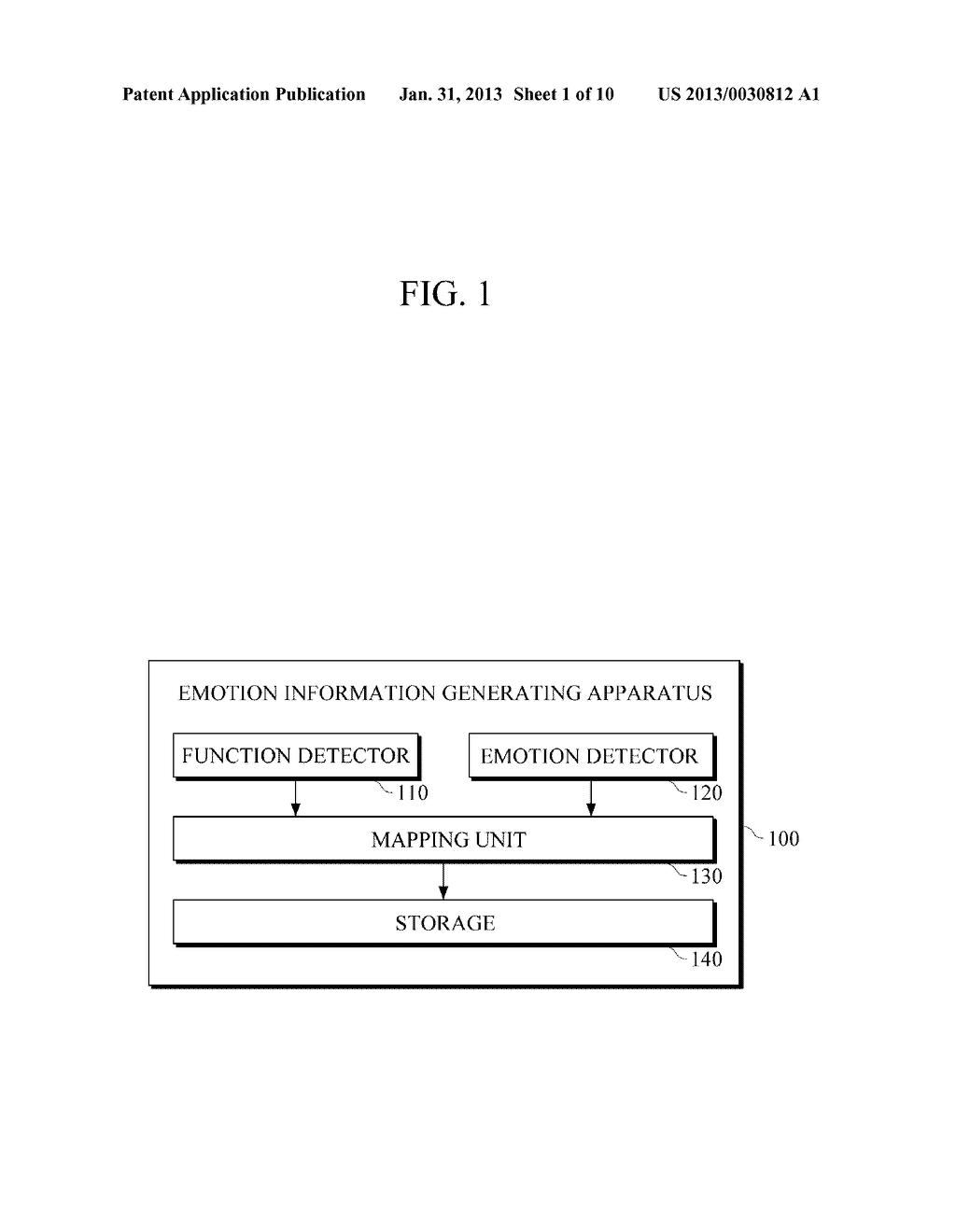 APPARATUS AND METHOD FOR GENERATING EMOTION INFORMATION, AND FUNCTION     RECOMMENDATION APPARATUS BASED ON EMOTION INFORMATION - diagram, schematic, and image 02